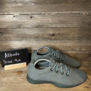 Mens‎ Allbirds WR Wool Runners Olive Green Comfort Sneakers Shoes Size 9 M EUC
